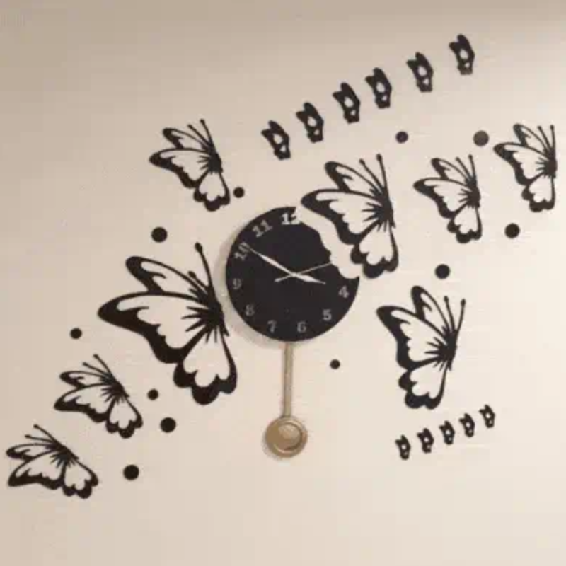 Butterflies with Stars Clock