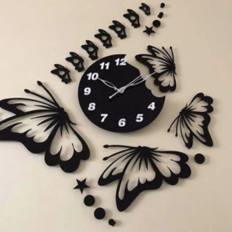 Butterflies with Stars Clock