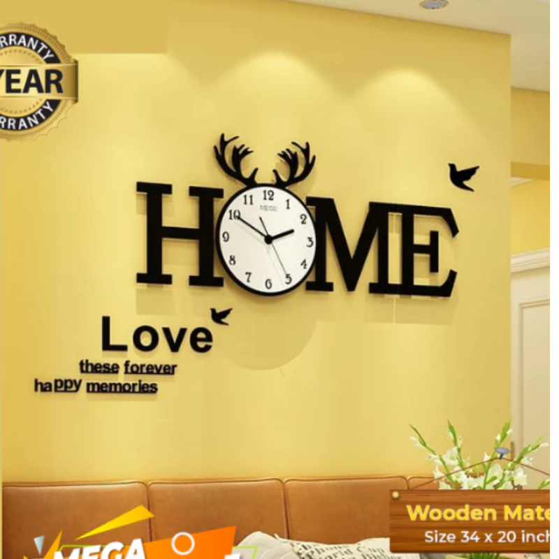 Home Clock with White Dial