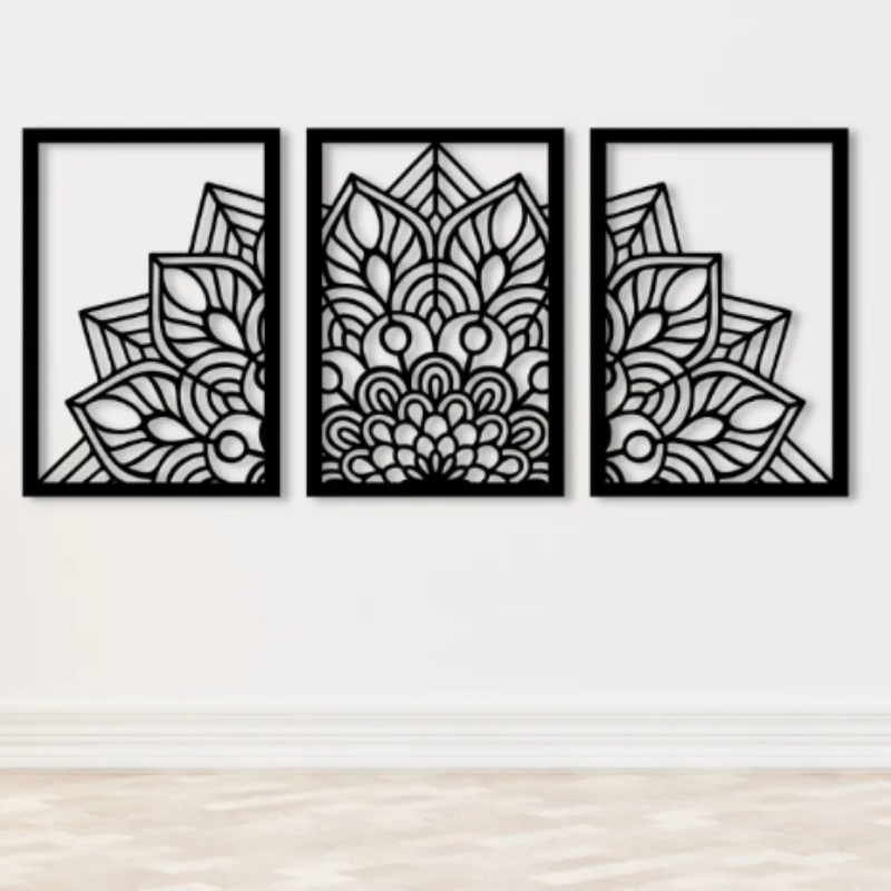 3D Style Wooden Wall design 3D Laser Cut For Home Decor