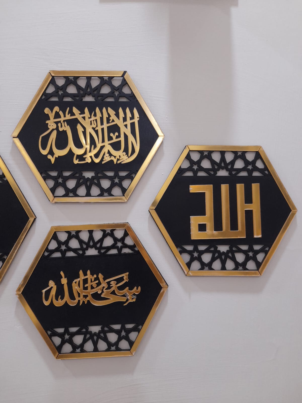 Set of 8 Islamic Ramadan Hexagon Wall Decor 2025 – Elegant Festive Home & Office Art