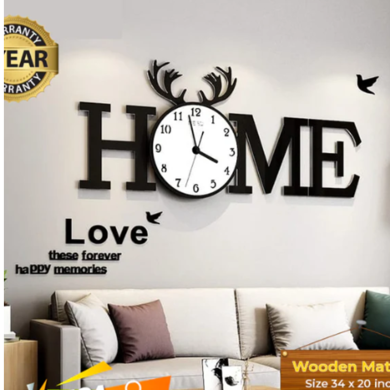 Home Clock with White Dial